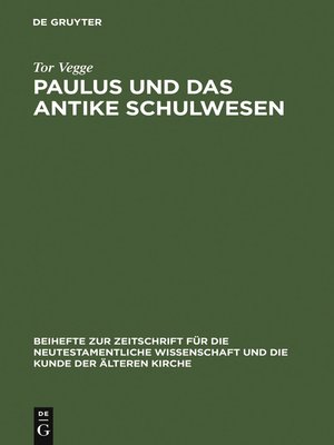 cover image of Paulus und das antike Schulwesen